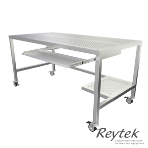 Table w/ Casters & Keyboard Shelf